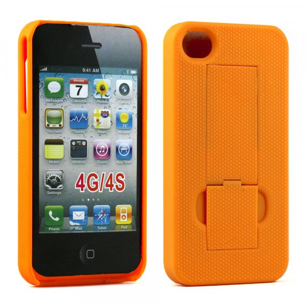 Wholesale iPhone 4S Kick Stand Case (Yellow)